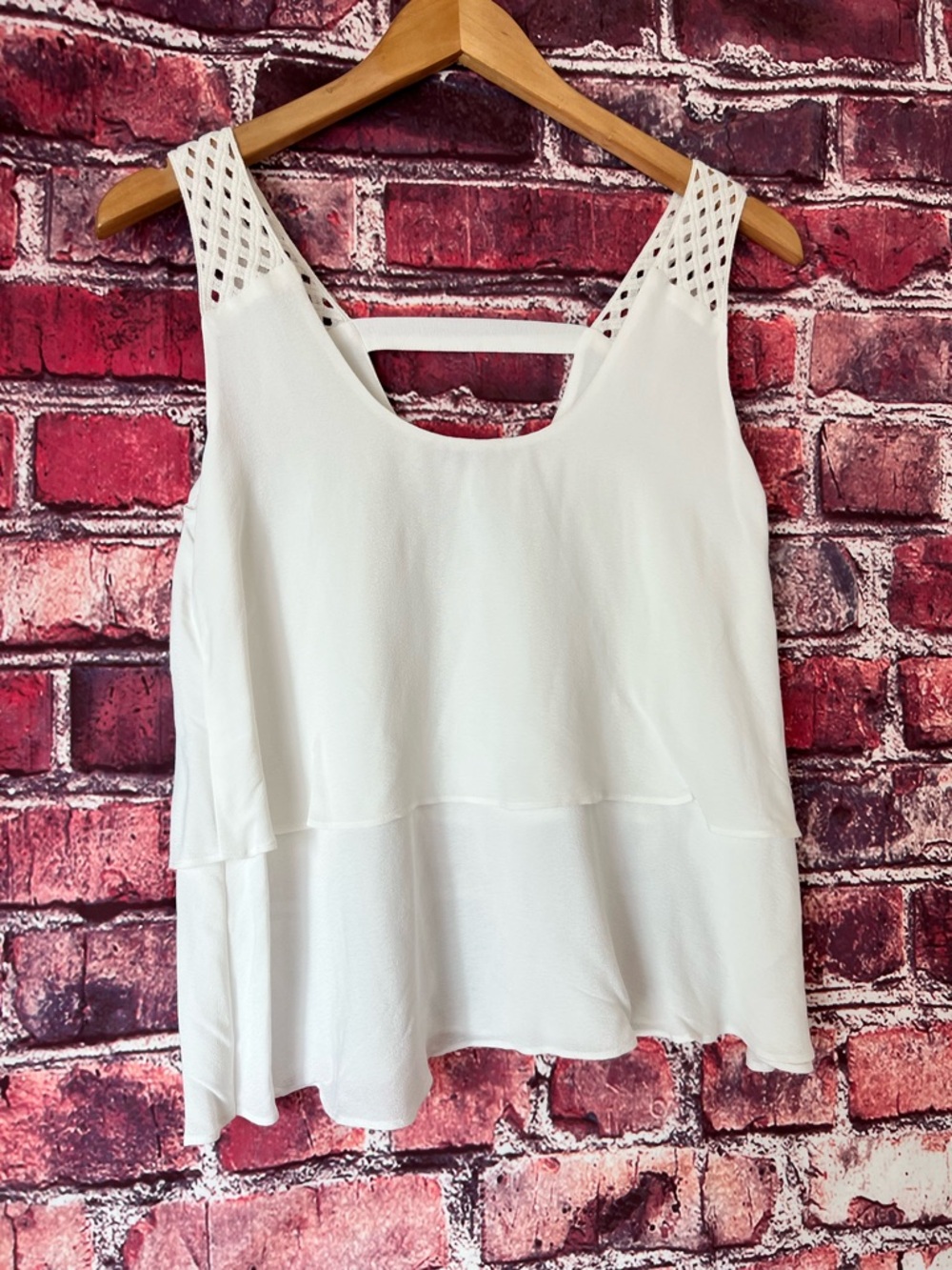Anthropologie HD in Paris White Tiered Layered Tank Top - Picture 2 of 4